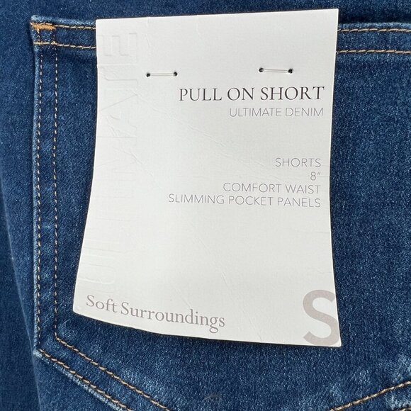 NWT Soft Surroundings Ultimate Denim Pull On Relaxed Short ultimate denim woman’ - Picture 9 of 12